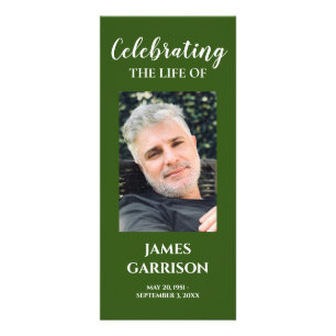 Green Photo Celebration of Life Memorial Program