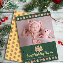 Green Photo Gingerbread Sweet Wishes Rustic Wood