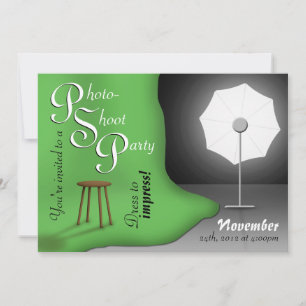 Green Photoshoot Party Invitations