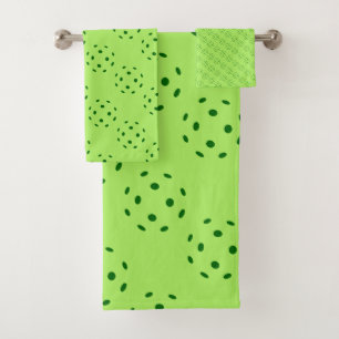 Green Pickleball Bath Towel Set