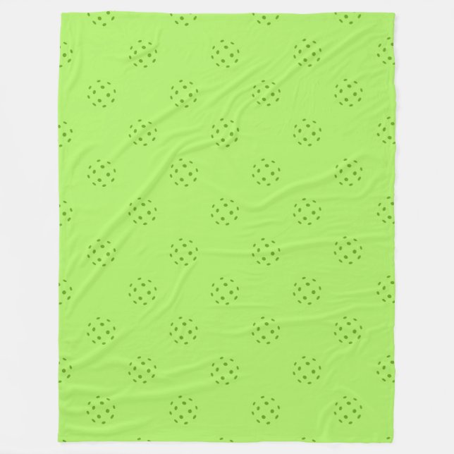 Green Pickleball Fleece Blanket (Front)