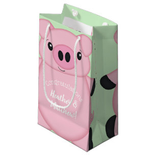 Green Pig Baby Shower Small Gift Bag