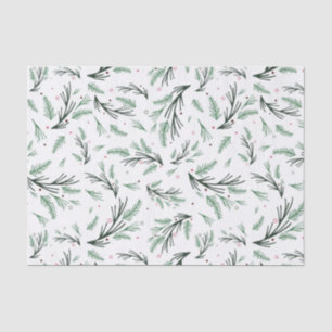 Green Pine Branch Pattern Tissue Paper