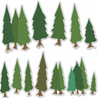 Green Pine Forest evergreen sticker pack