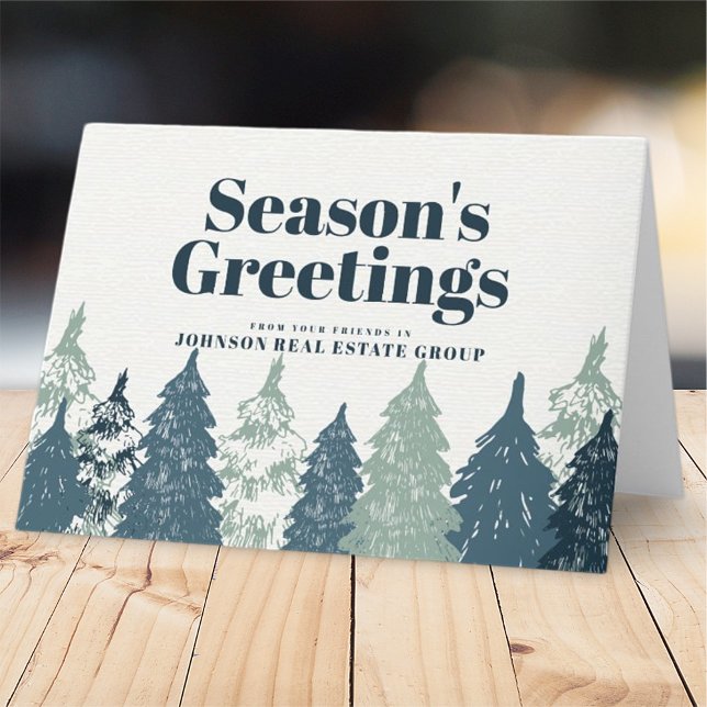 Green Pine Tree Forest | Season's Greetings Holiday Card (Creator Uploaded)