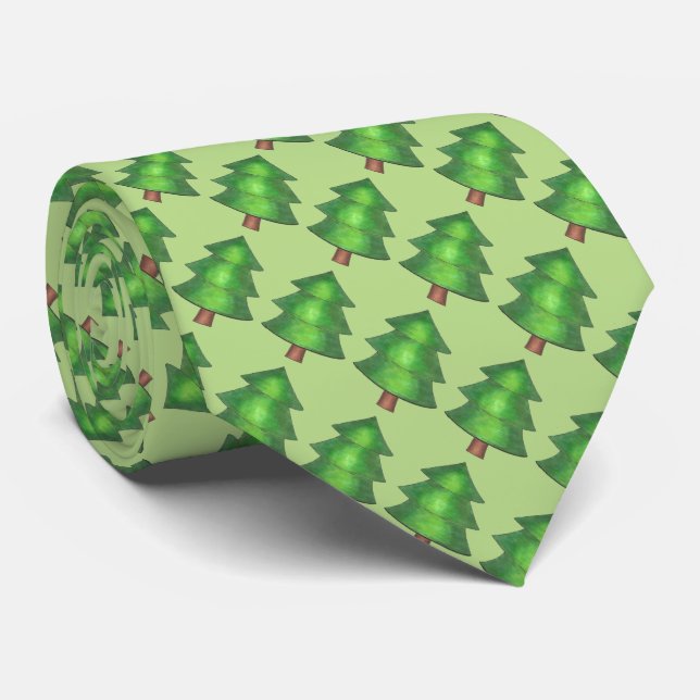 Green Pine Tree Trees Outdoor Camping Camp Tie (Rolled)
