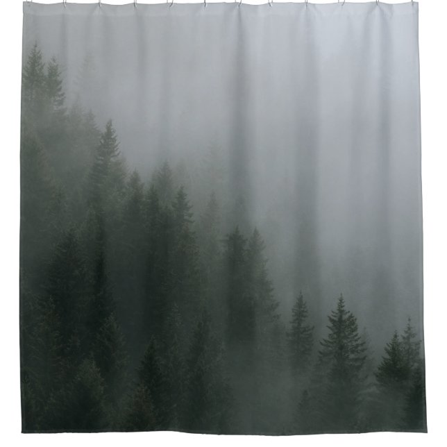 GREEN PINE TREES COVERED WITH FOG (Front)
