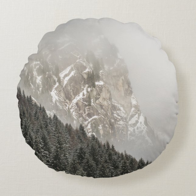 GREEN PINE TREES ROUND PILLOW (Front)