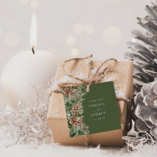 Green Pine Wedding Favour Tags