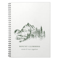 Green Pine Woods Mountain Sketch Climbing Camping