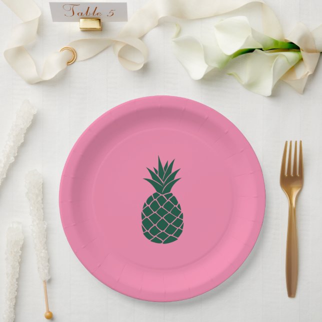 Green Pineapple Paper Plate (Wedding)