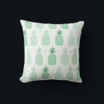 Green Pineapple Pattern Throw Pillow<br><div class="desc">Stylish accent throw pillow done in a green pineapple on white pattern.  This tropical fruit pattern is sure to add that summer feel to any room.  Customize to add your own text.</div>