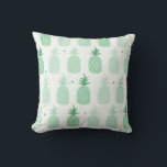 Green Pineapple Pattern Throw Pillow<br><div class="desc">Stylish accent throw pillow done in a green pineapple on white pattern. This tropical fruit pattern is sure to add that summer feel to any room. Customize to add your own text.</div>