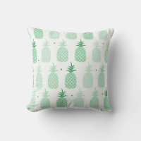 Green Pineapple Pattern Throw Pillow