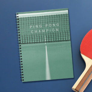 Green Ping Pong Champion Table Tennis Notebook