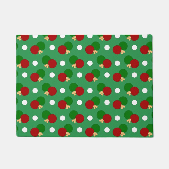 Green ping pong pattern doormat (Front)