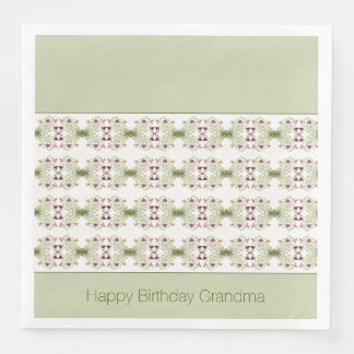 Green Pink And White Napkin