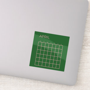 Green Pink April Undated Calendar for Organization