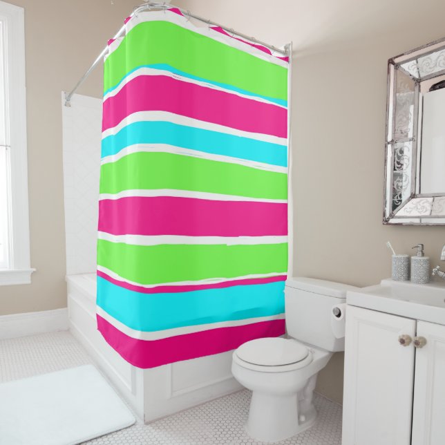 Green Pink Blue Stripes  (In Situ)