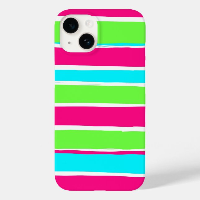 Green Pink Blue Stripes  Case-Mate iPhone Case (Back)