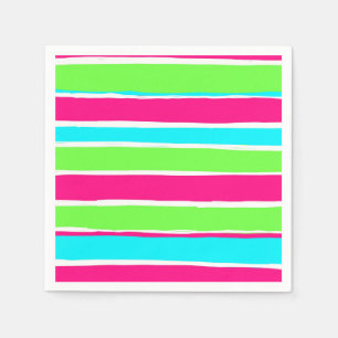 Green Pink Blue Stripes Napkin