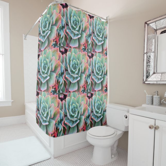 Green pink cacti photography collage pattern bold (In Situ)