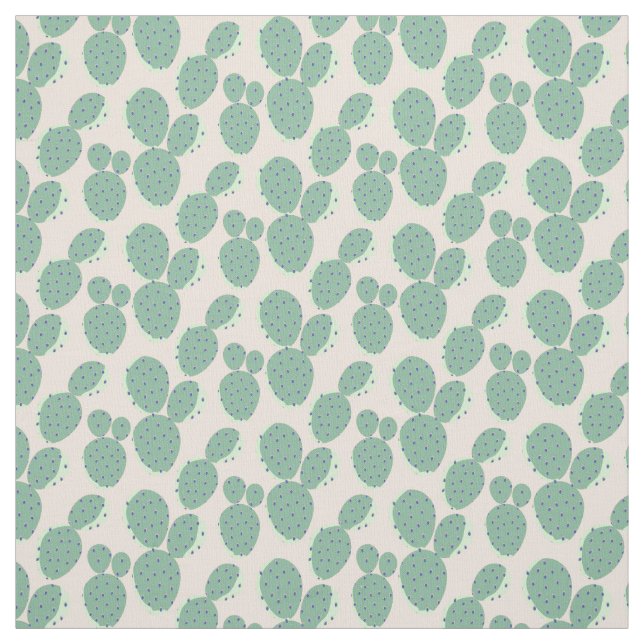Green & Pink Cactus Pattern Fabric (Swatch)