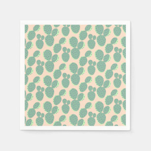 Green & Pink Cactus Pattern Napkin