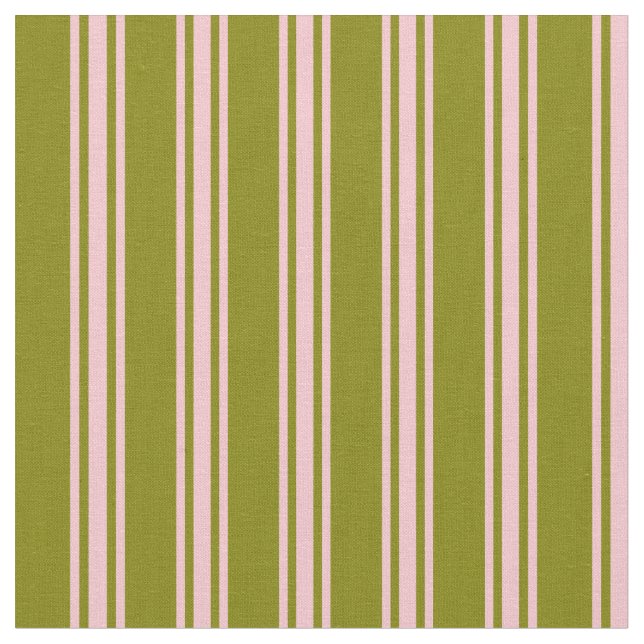 Green & Pink Coloured Lined/Striped Pattern Fabric (Close Up)