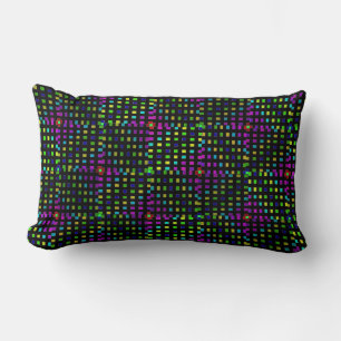 Green Pink Diamond Abstract Pattern, Lumbar Pillow