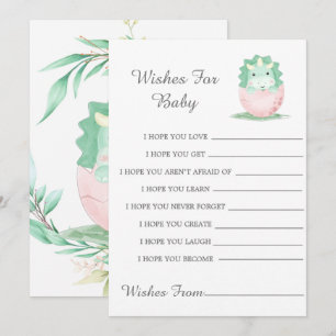 Green Pink Dinosaur Peony Souhaite La Carte Bébé