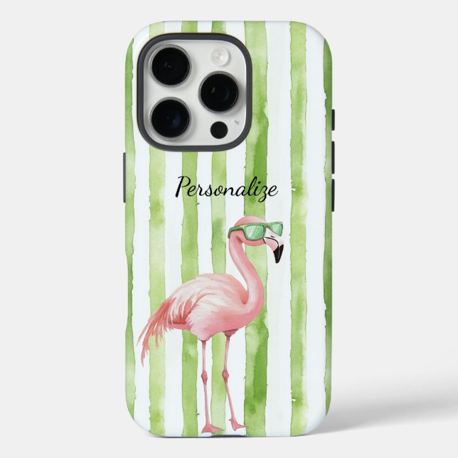 Green Pink Flamingo   Case-Mate iPhone Case (Back)