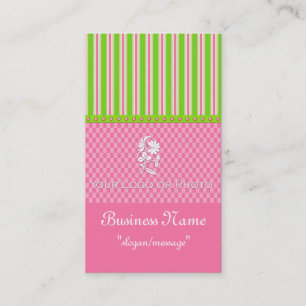 Green & Pink Girly Boutique Chic Business Cards