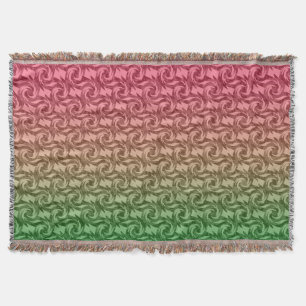 Green pink gradient throw blanket