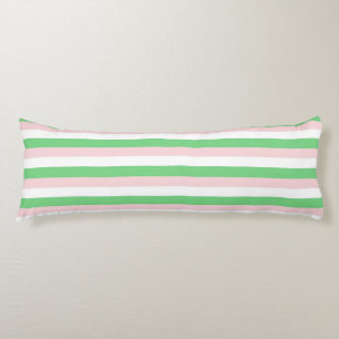 Green Pink Horizontal Stripe Pattern Body Pillow