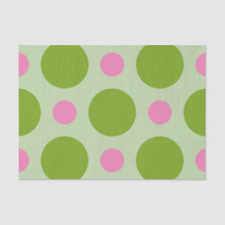 GREEN & PINK LARGE POLKA DOTS TISSUE PAPER