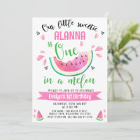 Green Pink One In A Melon 1st Birthday 