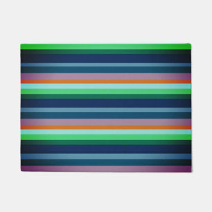 Green,Pink, Orange  Stripes Door Mat