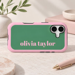 Green Pink Preppy Personalized Name Modern Cute