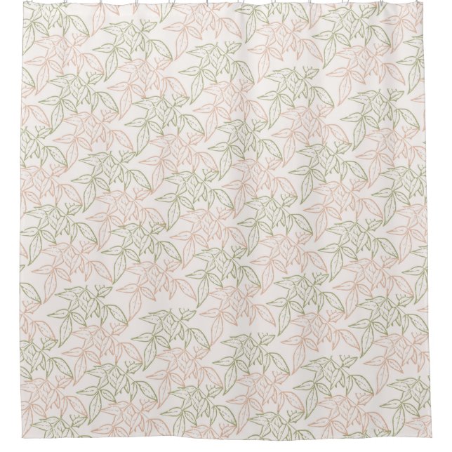 Green Pink Retro Vintage Leaf Pattern  (Front)