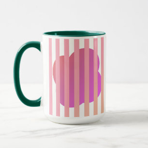 Green & Pink Stripe Simple Gift– Two-Tone Mug