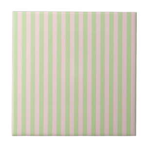 Green Pink Stripes Pattern Minimal Modern Spring Tile