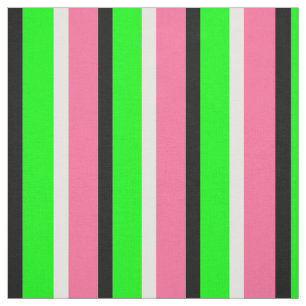 Green Pink Stripes Textile Fabric