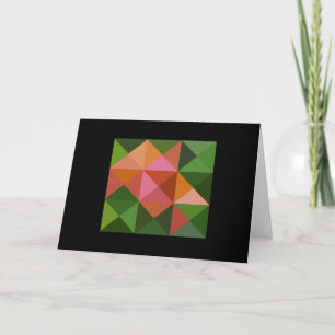 Green Pink Tones Quilt Square Note Card
