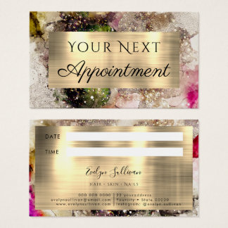 Green PinK Watercolor Appointment Card