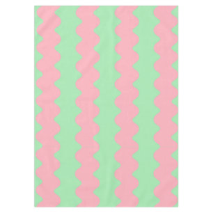 Green Pink Wavy Stripe Minimalist Dining Accent Tablecloth