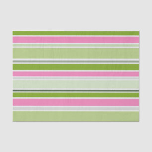 GREEN PINK WHITE STRIPES TISSUE PAPER