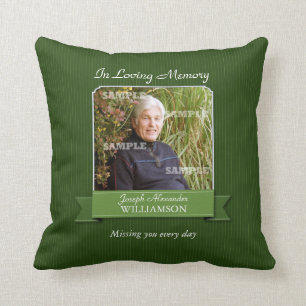 Green Pinstripe Memorial American MoJo Pillow
