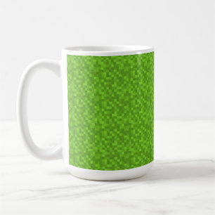 Green Pixel Pattern Retro 8-Bit Gaming Coffee Mug