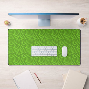 Green Pixel Pattern Retro 8-Bit Gaming Desk Mat